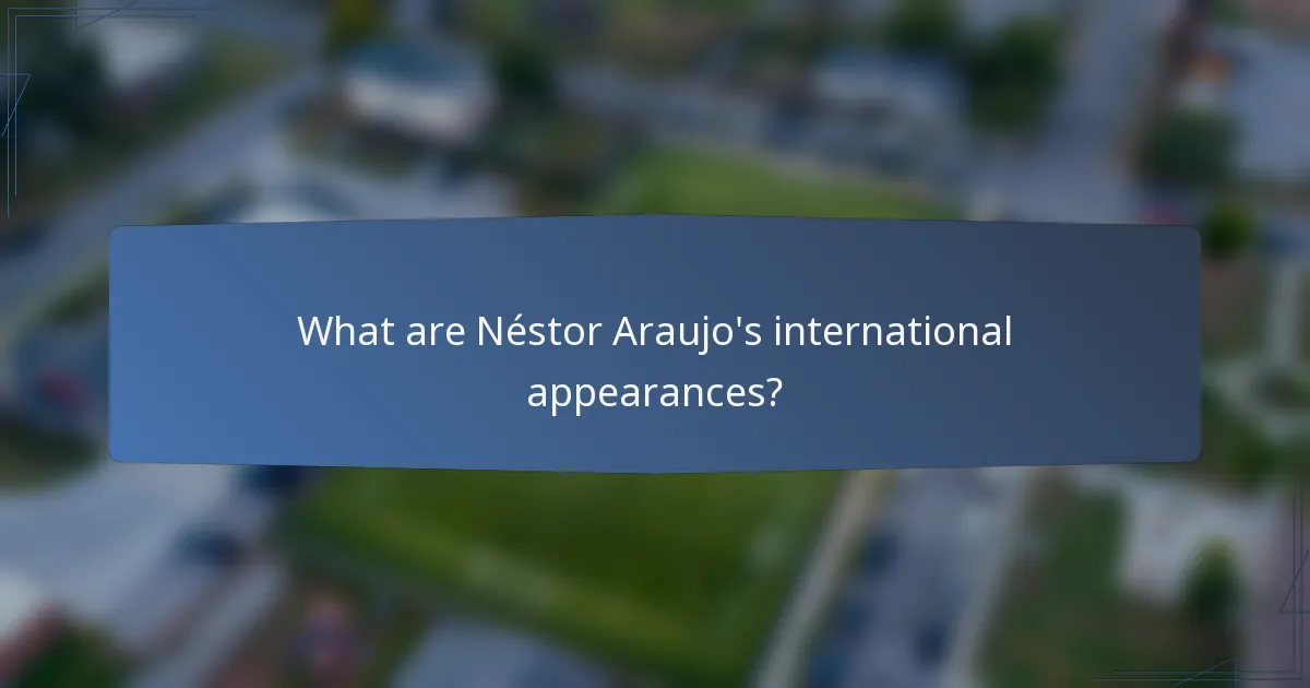 What are Néstor Araujo's international appearances?