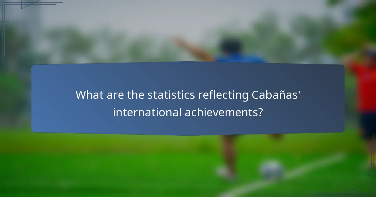 What are the statistics reflecting Cabañas' international achievements?