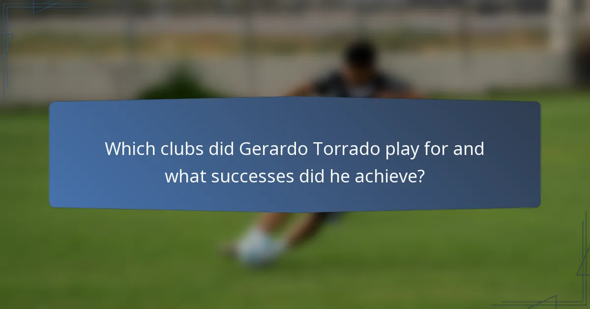 Which clubs did Gerardo Torrado play for and what successes did he achieve?